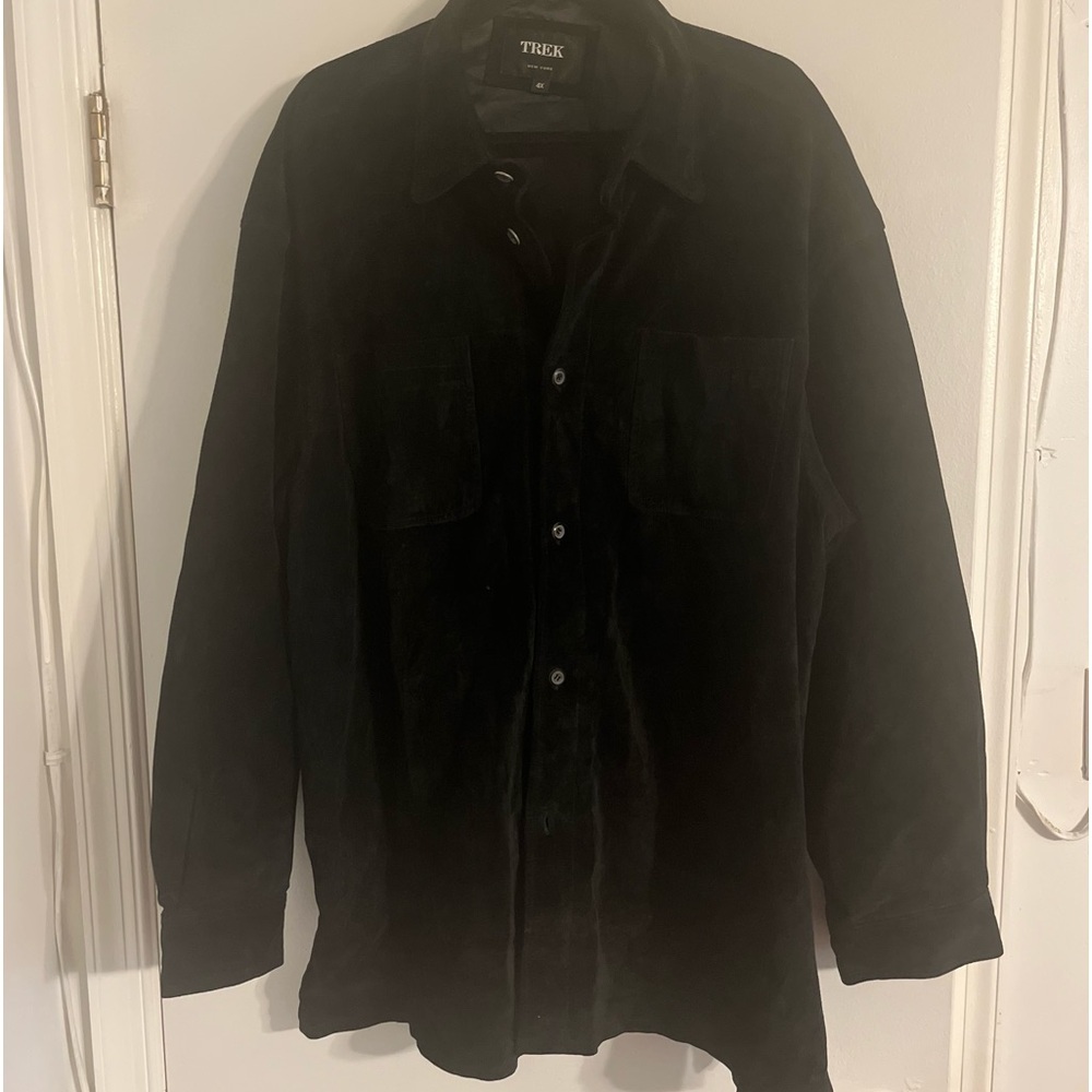 TREK: Black Suede Oxford Shirt: Size 4x